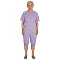 Adaptive Clothing for Women, Anti-Strip Back-Zip Cotton Romper, Elderly Care Onesie for Special Needs and Disabilities
