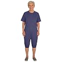 Adaptive Clothing for Women, Anti-Strip Back-Zip Cotton Romper, Elderly Care Onesie for Special Needs and Disabilities