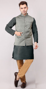 ADARNIYA Men Kurta Pyjama Ethnic Jacket Set
