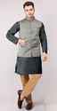 ADARNIYA Men Kurta Pyjama Ethnic Jacket Set
