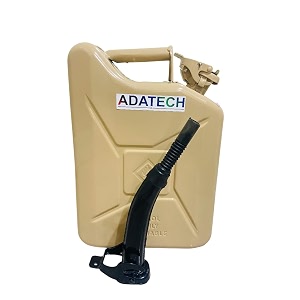 adatech metal jerry can with black spout for generators jeeps marine activities boat and other vehicles- 10 l sandbeige 10ltr