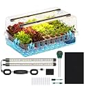 Adawook Self-Watering Seed Starter Tray with Grow Lights, Seed Starter Kit, Full Spectrum Grow Light for Seed Starting, Timing Set, Germination Tray Grow Kits with High Humidity Domes