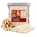 ADB Creations Chicken Flavour Dogs Chew Stick, 5KG Milky Rawhide Calcium Twisted Treats, Teeth Cleaning &amp; Bone Support Snacks for Adult Dogs and Puppies