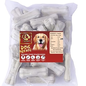 adb creations rawhide bones for dogs and puppies chicken flavour delicious treats 3 inch calcium chew bone all life stageshelps in strengthen bones and teeth with nutritional benefits - 10 pieces