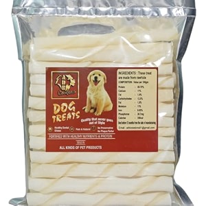adb creations chicken flavour dogs chew stick 400g milky rawhide calcium twisted treats teeth cleaning amp bone support snacks for adult dogs and puppies