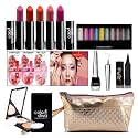 Adbeni Combo Makeup Set (10-Color Eyeshadow,Eyeliner, Lip Balm 3Pcs, Kajal,Compact Powder,Lipstick & Gold Makeup Pouch) Pack of 13