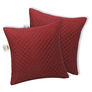 premium virgin conjugated fiber cushion filler feel ultra soft breathable light weight hotel quality 20x20 inch quilted marron set of 2