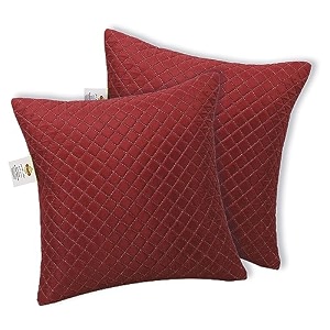 premium virgin conjugated fiber cushion filler feel ultra soft breathable light weight hotel quality 12x12 inch quilted marron set of 2