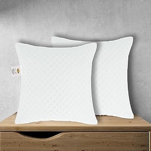 premium virgin conjugated fiber cushion filler feel ultra soft breathable light weight hotel quality 16x16 inch quilted marron set of 2
