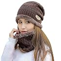 ADBUCKS Snow Proof Inside Fur Wool Unisex Beanie Cap with Neck Warmer Set for Men &amp; Women