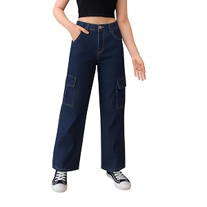 ADBUCKS Stretchable High Rise Cargo Style Wide