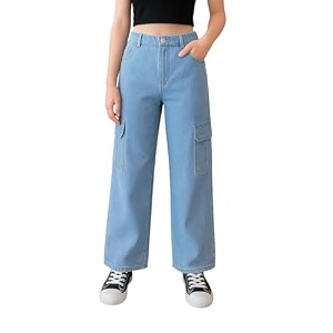 ADBUCKS Stretchable High Rise Cargo Style Wide