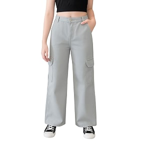 ADBUCKS Stretchable High Rise Cargo Style Wide