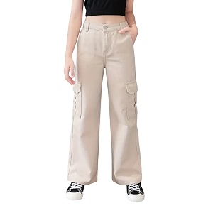 ADBUCKS Stretchable High Rise Cargo Style Wide