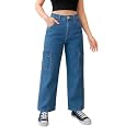 ADBUCKS Stretchable High Rise Cargo Style Wide