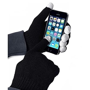 adbucks warm woollen hand gloves stretchable men women winter wool biker mittens acrylic with fingertip touch unisex free size multicolor