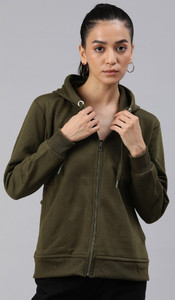 ADBUCKS Women Full Sleeve Solid Hooded Sweatshirt