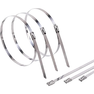 add gear stainless steel 316 self-locking cable zip ties exhaust wrap multi-purpose diy locking cable metal zip ties - 260 mm  10 inches 50