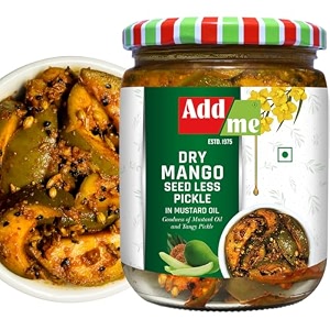 add me seedless dry mango pickle in very less mustard oil 500gm  homemade aam ka sukha achar bina guthli in glass jar