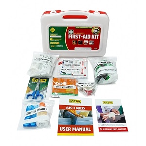 add-on safety first aid kit with all the items inside - ak-i - red