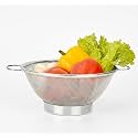 ADD2CART Stainless Steel Double Mesh Fruits/Vegetable Basket Strainer, Silver (1O INCH, Pack of 1)