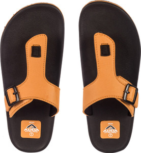 Adda Men Flip Flops Black Tan