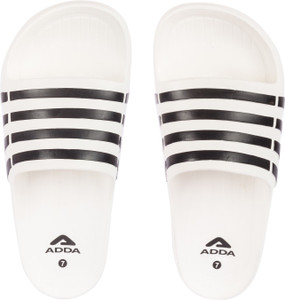 Adda Men Slides White Black 9