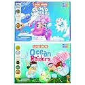 Addition and Subtraction Game - Fun Math Board Game for 6-8 Year Olds, Easy to Play Educational Game for Kids at Home, STEM Toy Gift for Girls &amp; Boys (Ocean Raiders + Cloud Hoppers)