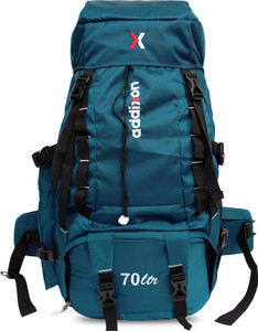 addixon travel bag for hiking with shoe compartment for wanderlust travelling rucksack  - 70 l multicolor