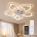 addlon 27'' Flower Low Profile Ceiling Fans with Lights and Remote, White