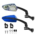 Addmotor Bike Mirrors, 1 Pair Bicycle Mirror Handlebar Mount, 360° Adjustable Rotatable Bike Mirror, HD, Safe Handlebar Rearview Mirror, Bike Accessories Bicycle Mirrors Set Blue