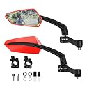 Addmotor Bike Mirrors, 1 Pair Bicycle Mirror Handlebar Mount, 360° Adjustable Rotatable Bike Mirror, HD, Safe Handlebar Rearview Mirror, Bike Accessories Bicycle Mirrors Set(Red)