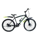 Addo TESLER T-1, 26T, Single Speed, Adult Cycle, Black-Blue – Ideal for 14+ yrs, Height: 5ft – 5ft 11inch, 2.35” Tyres, Dual Disc Brakes with Bottle & Bottle cage.