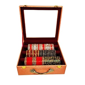 adeena 3 rod bangle boxwith handel amp 2 lock39scapacity more than 300 bangle39s vanity box