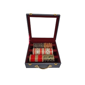 adeena 3 rod bangle boxwith handel amp 2 lock39scapacity more than 300 bangle39s vanity box