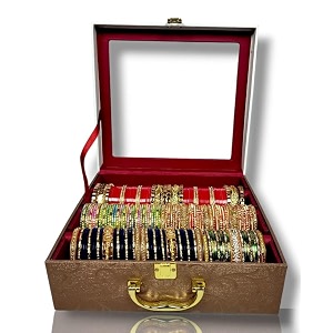 adeena 3 rod bangle boxwith handel amp 2 lock39scapacity more than 300 bangle39s vanity box