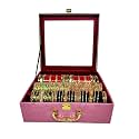 ADEENA 3 Rod Bangle Box,With Handel &amp; 2 Lock's,(Capacity More Than 300+ Bangle's) Vanity Box.