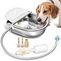 Ademon Automatic Animal Drinking Water Bowl with Float Valve, Standard Pipe,3L Stainless Steel Waterer Feeder Farm Dog Dispenser Kit Self Filling for Livestock Horse Goat Water Trough