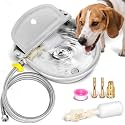 Ademon Automatic Animal Drinking Water Bowl with Float Valve, Extended Pipe & Drain Hole,3L Stainless Steel Waterer Feeder Farm Dog Dispenser Kit Self Filling for Livestock Horse Goat Water Trough