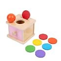 Adena Montessori Pink Wooden Coin Box 2 in 1 Object Permanence Toy 6+ Mo