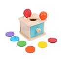 Adena Montessori Blue Wooden Coin Box 2 in 1 Object Permanence Toy 6+ Mo
