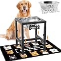 ADENGL 1.32 Gallon Elevated Dog Water Bowl for Large Dogs, 4-Height Adjustable (13–18'') Raised Stainless Steel Bowl with Spill-Proof Mat &amp; Sturdy Metal Stand, Easy-Clean Feeder for Indoor/Outdoor Use
