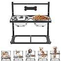ADENGL Elevated Dog Bowls for Dogs,Raised Dog Bowl Stand with Two 1700ML Stainless Steel Bowls, Adjustable Tall Dog Food Water Bowls