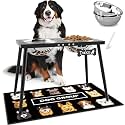 ADENGL Metal Elevated Dog Bowls, 17in Tall Raised Dog Bowl Stand, Dogs Raised Stand with 3000ml Stainless Steel Bowls and Sprill Proof Mat for Extra Large Breeds