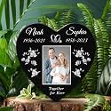 ADFSTONE Grave Markers for Cemetery for Humans- Flat Headstones for Graves, Granite Memorial Plaques Personalized, Head Stones Monuments for People, Picture Memory Plaques for Loved Ones Lost