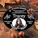 ADFSTONE Grave Markers for Cemetery for Humans- Flat Headstones for Graves, Granite Memorial Plaques Personalized, Head Stones Monuments for People, Picture Memory Plaques for Loved Ones Lost