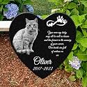 ADFSTONE Heart Shaped Pet Memorial Stones Personalized Dog Remembrance Gifts, Customized Cat Picture Grieving Plaque, DIY Gravestone, Custom Sympathy Photo Gift, Animal Grave Markers