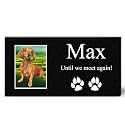 ADFSTONE Personalized Dog & Cat Memorial Stone - Granite & Porcelain Portrait - Weatherproof & Waterproof - Custom Pet Grave Marker