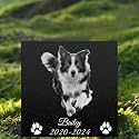 ADFSTONE Pet Memorial Stones Personalized Dog Remembrance Gifts, Customized Cat Picture Grieving Plaque, DIY Gravestone, Custom Sympathy Photo Gift, Animal Grave Markers, Little Tombstones…