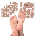Adhesive Moleskin Pads for Blister Feet, Moleskin Padding, Mole Skin Tape Stickers for Feet, Blister Prevention Bandages for Boots Hiking Reduce Friction Pain - 5 Sheets (55 Pieces Total)